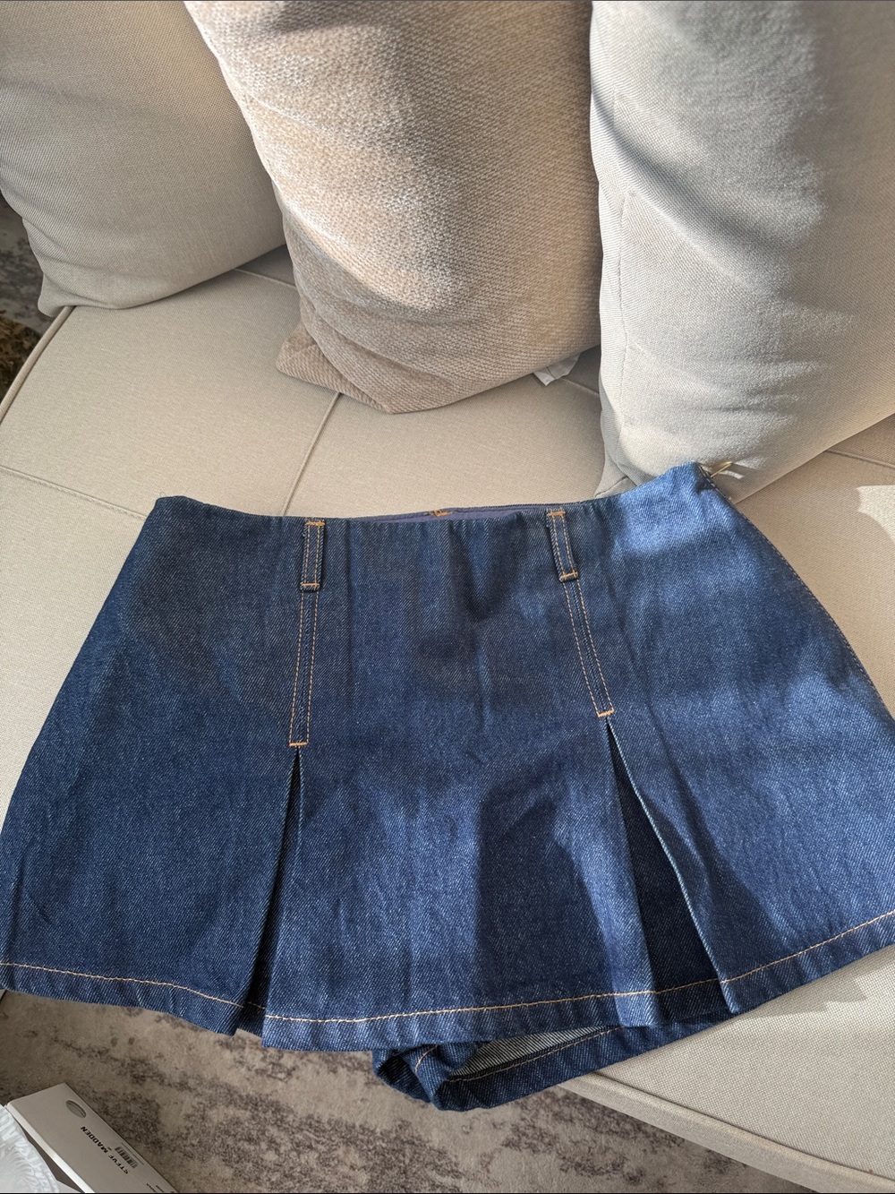 H&M Dark Blue Denim Mini Skort